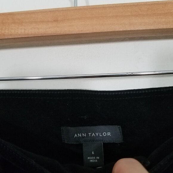 Ann Taylor Velvet High Rise Stretch Pants Black Size 6 - Picture 3 of 8